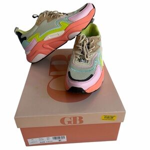 Gianni Bini  STEP-UP Mesh Platform Sneakers - Tulip Multicolor SZ. 9.5